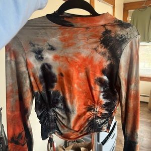 Longe sleeve colorful crop top